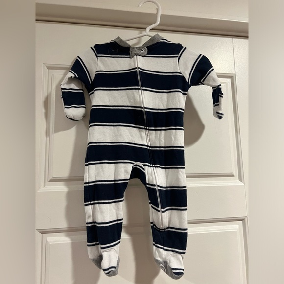 $7 ADD ON 0-3 Months Burt’s Bees Stripe Footie‎ Boy Gender Neutral - Picture 1 of 2